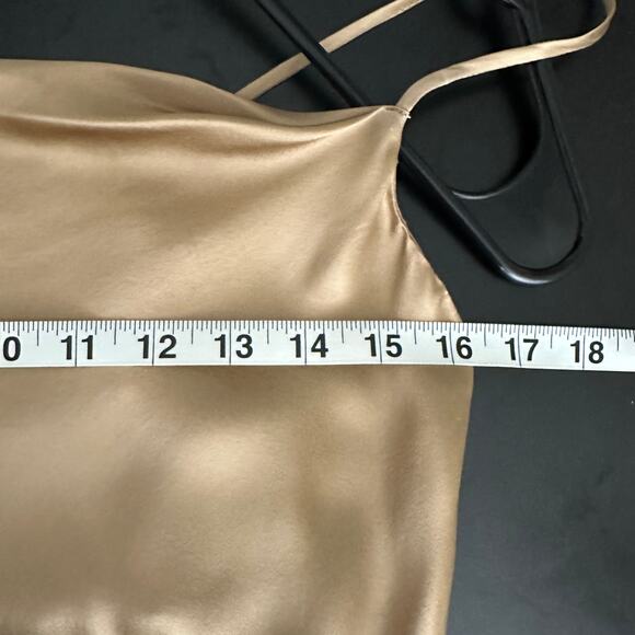 NWT Reformation Salamanca 100% Silk Maxi Dress Cowl Neck Sleeveless 6 Croissant - Picture 9 of 10